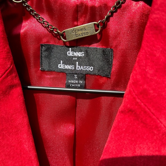 Dennis Basso Washable Suede Leather Jacket Size S. RED - Picture 3 of 9